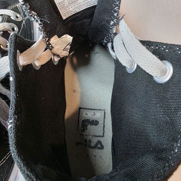 FILA Women's Black High-top Canvas Platform Sneakers - Picture 11 of 16